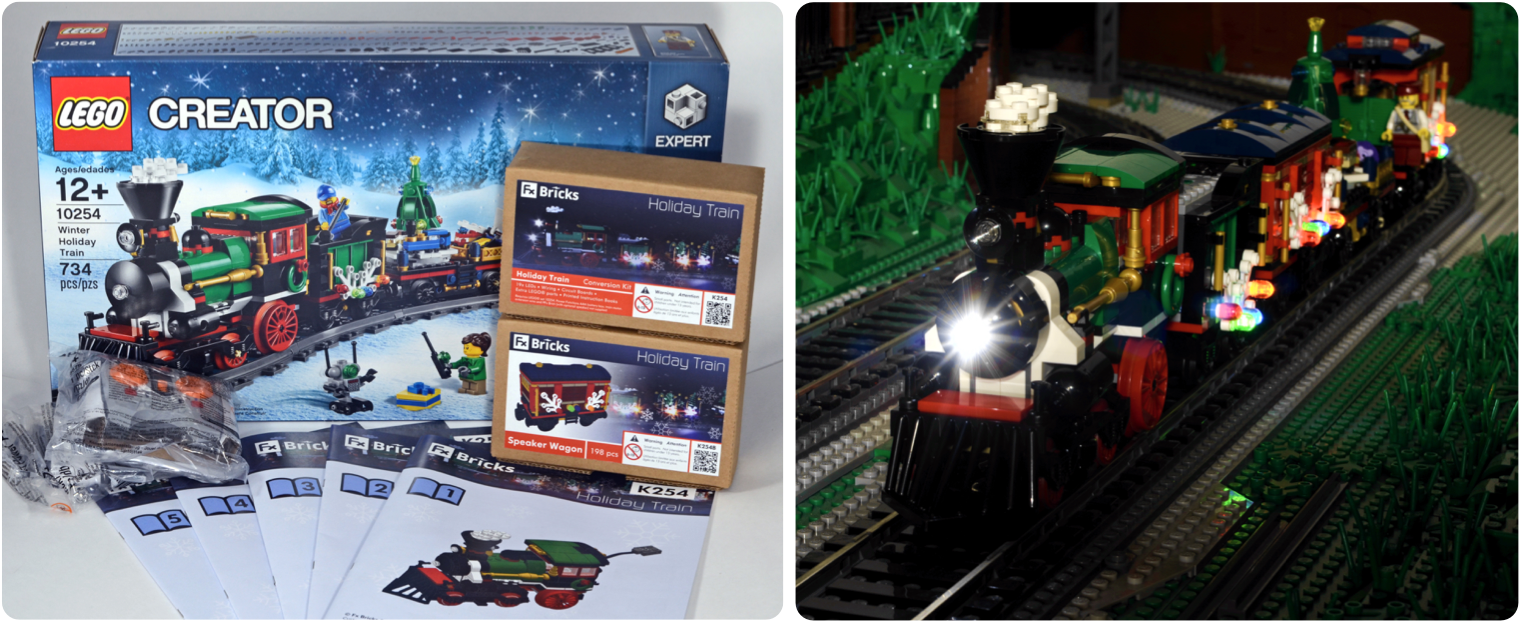 lego holiday train lights